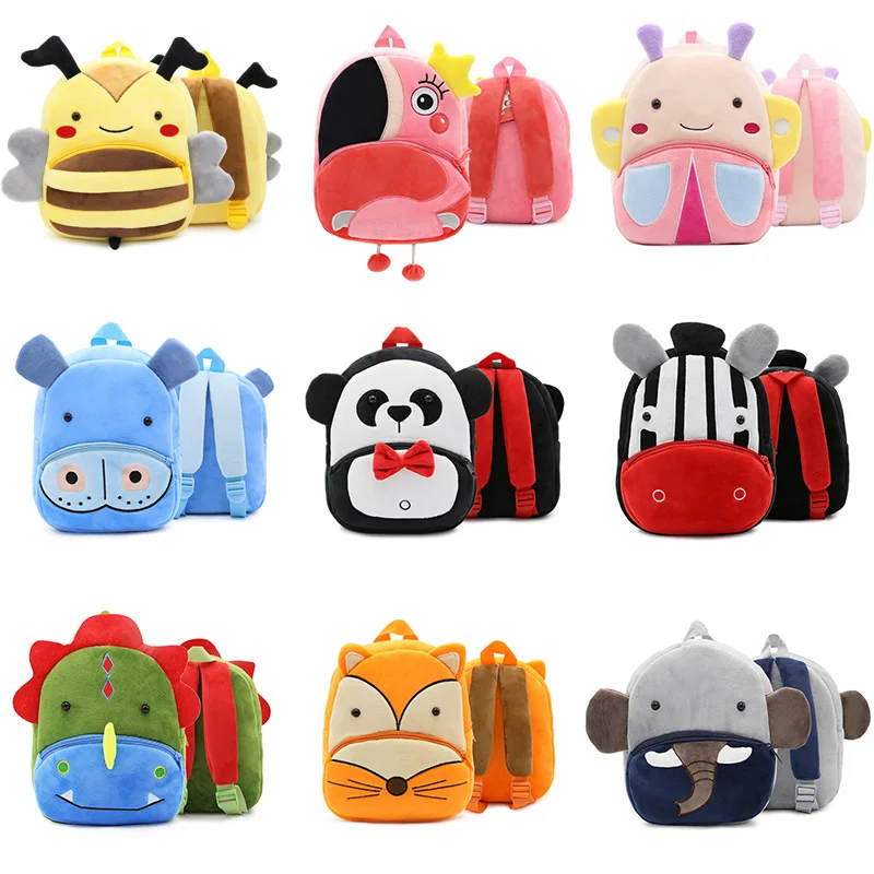 Детский рюкзак для дошкольного возраста плюшевый портфель с мультяшными