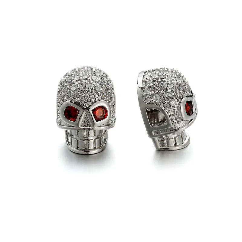 3 шт./лот 14*10 мм кубические циркониевые подвески в виде черепа бусины аксессуары DIY