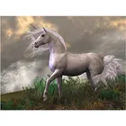 Алмазная 5D картина сделай сам, полноразмернаякруглая вышивка, мультяшное животное, единорог, девушка, мозаика, вышивка крестиком, домашний декор