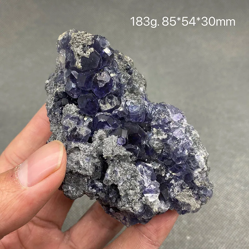 100% натуральный сине-фиолетовый флюорит кластер минералов образцы драгоценных