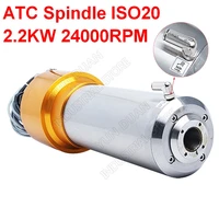 2 2kw atc spindle 3hp iso20 24000rpm ac220v 800hz 80mm automatic tool changes spindle motor npn pnp for cnc router engraving