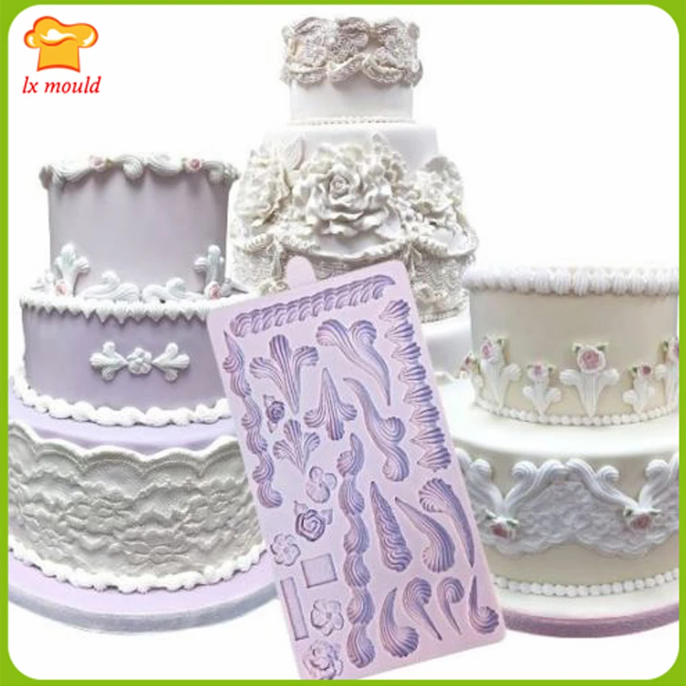 

Biaohua Silicone Mold Cream Style Ice Dry Peis Fontaine Chocolate Cake Decorative Mould