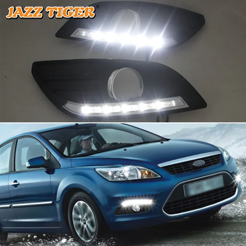 LED Daytime running lights For Ford Focus 2 MK2 2009 2010 2011 - 2014 Drl with turn signals for cars auto fog lights headlights