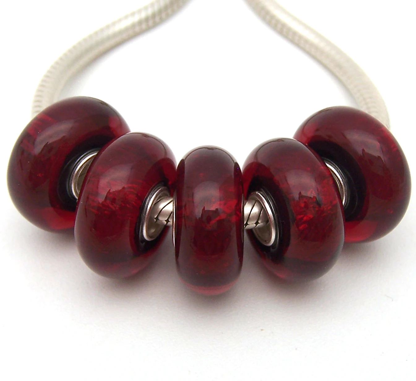 

JGWG1270 5X 100% Authenticity S925 Sterling Silver Beads Murano Glass beads Fit European Charms Bracelet diy jewelry Lampwork