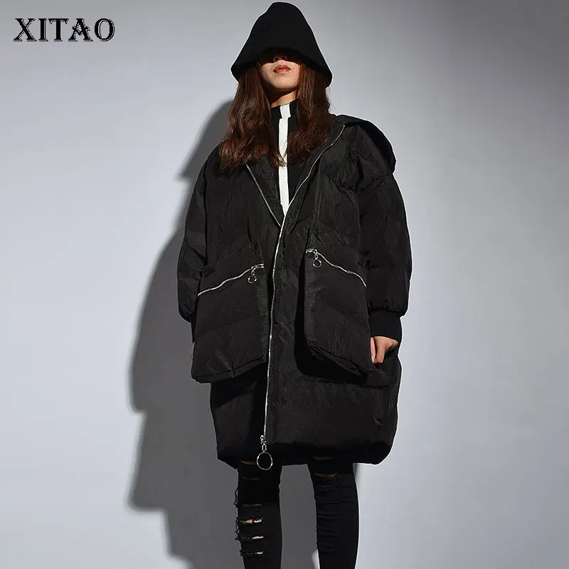 XITAO с капюшоном воротник Толстая длинная парка для женщин зима весна мода новый