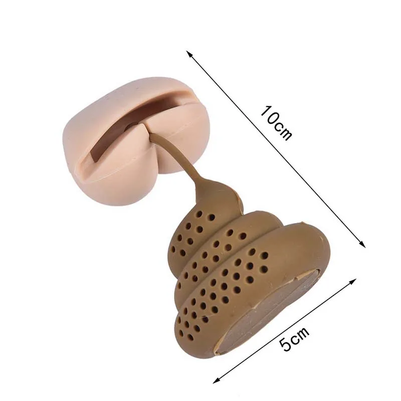 

1PC Reusable Silicone Tea Infuser Creative Poop Shaped Funny Herbal Tea Bag Coffee Filter Diffuser Accessories