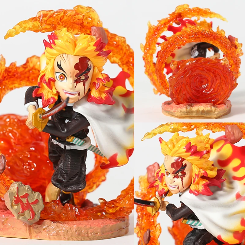 

10cm Demon Slayer Kimetsu no Yaiba Rengoku Kyoujurou PVC Figure Model Figurine Brinquedos Gift