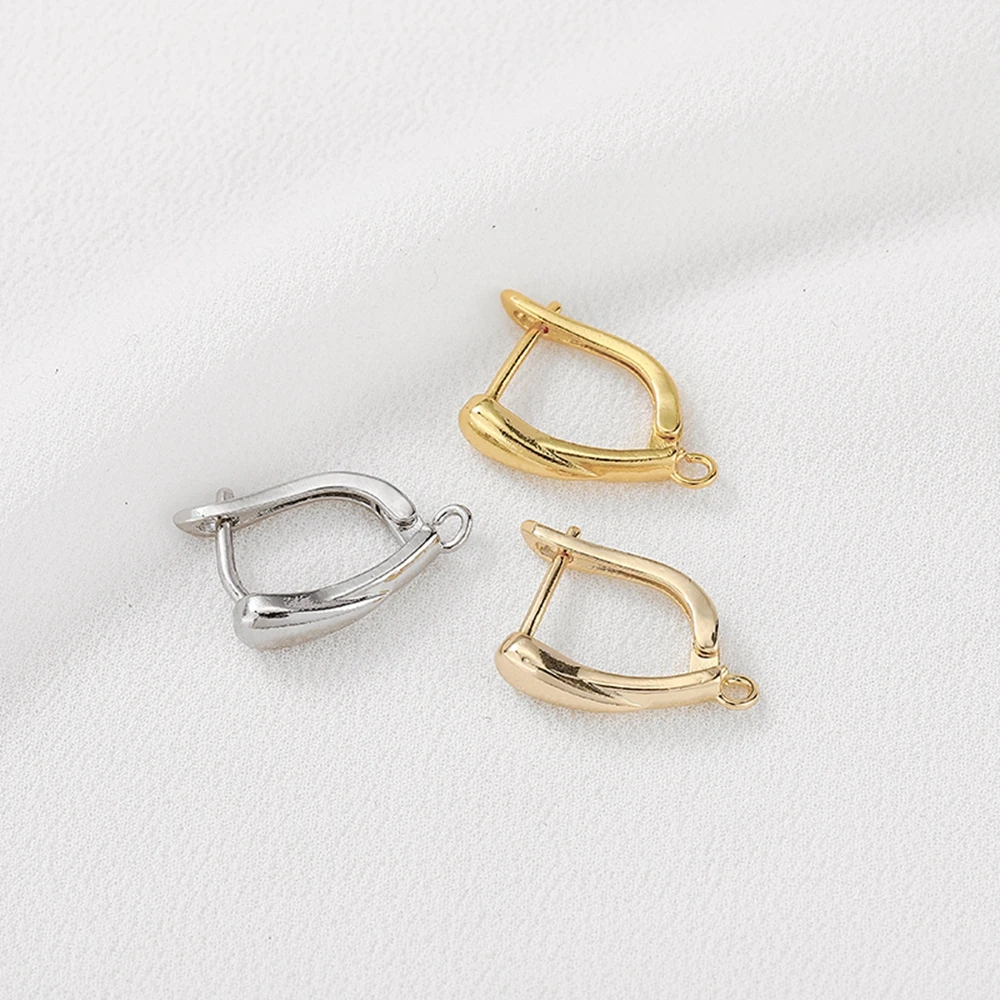 

Copper Plated 18K 14K Golden Earring Components Drop Shaped Ear Hook 2pcs/lot For DIY Drop Earrings Jewelry Making Accessories