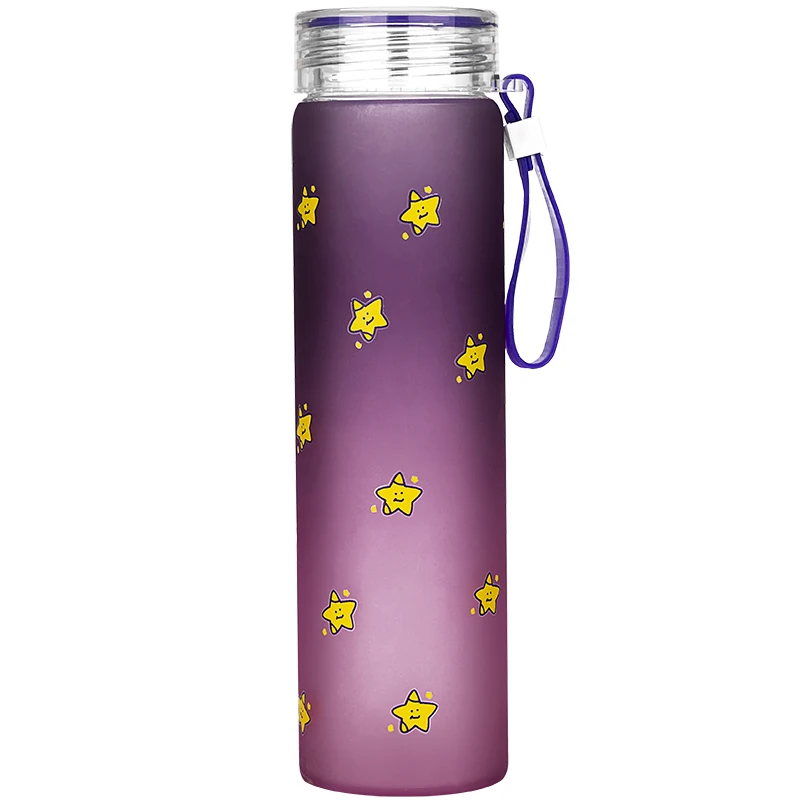 480 мл кавайная мультяшная стеклянная бутылка для воды милые модные спортивные