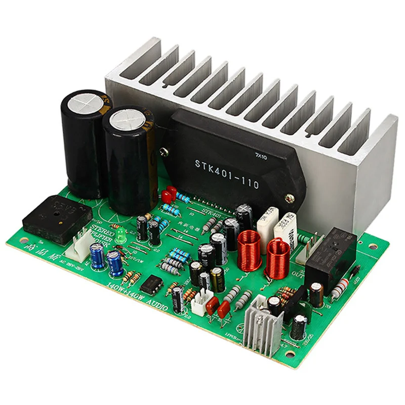 

Stk401 Audio Amplifier Board Hifi 2.0 Channel 140W2 Power Amplifier Board Ac24-28V Home Audio Beyond 7294/3888 T0342