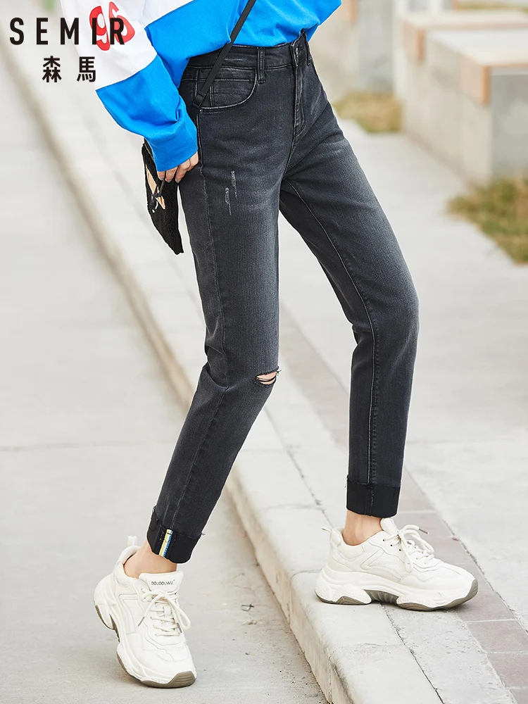 Джинсы SEMIR женские весенние 2020 Новые облегающие укороченные штаны тонкие