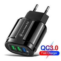 euus plug 3 port quick charge 3 0 usb charger mobile phone charger adapter fast charging for iphone huawei qc3 0 samsung xiaomi