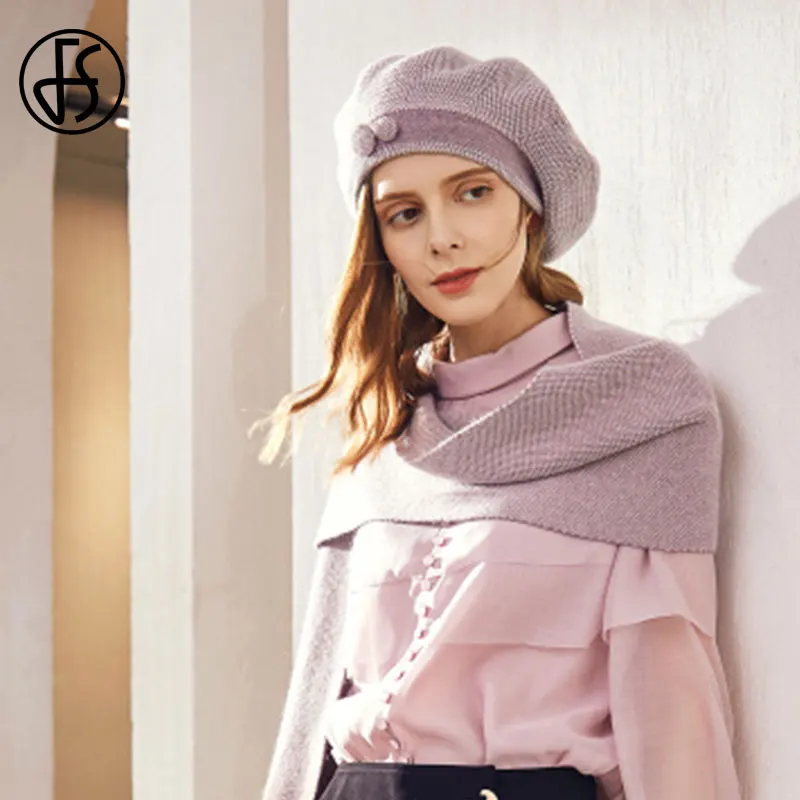 FS французский артист шерстяной зимний берет для женщин шапка элегантная женская