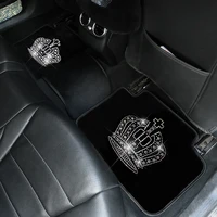 diamond car mats for women bling rhinestone floor carpet universal fit black rose crown interior crystal auto useful accessories