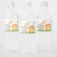 personalized safari jungle zoo animals water bottle label decorations kidsparty supplies baby shower