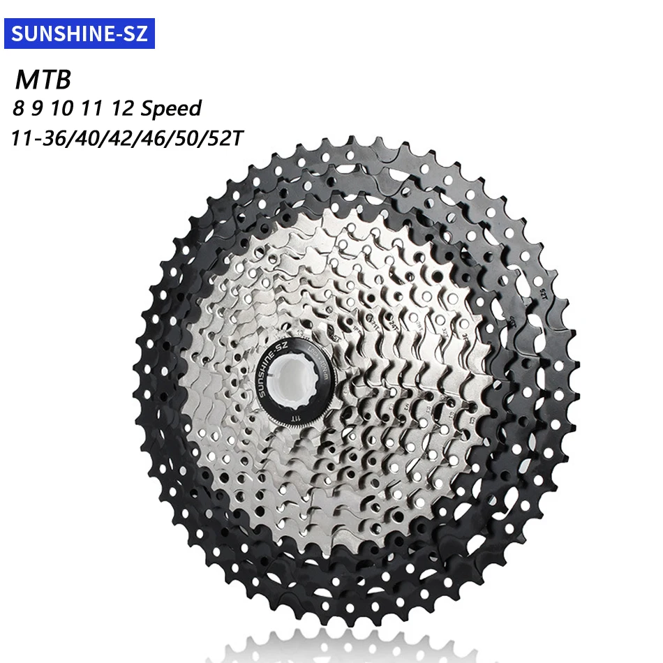 

SUNSHINE 8/9/10/11 Speed Freewheel MTB Mountain Bike Bicycle Cassette Sprocket Flywheel 32/36/40/42/46/50/52T