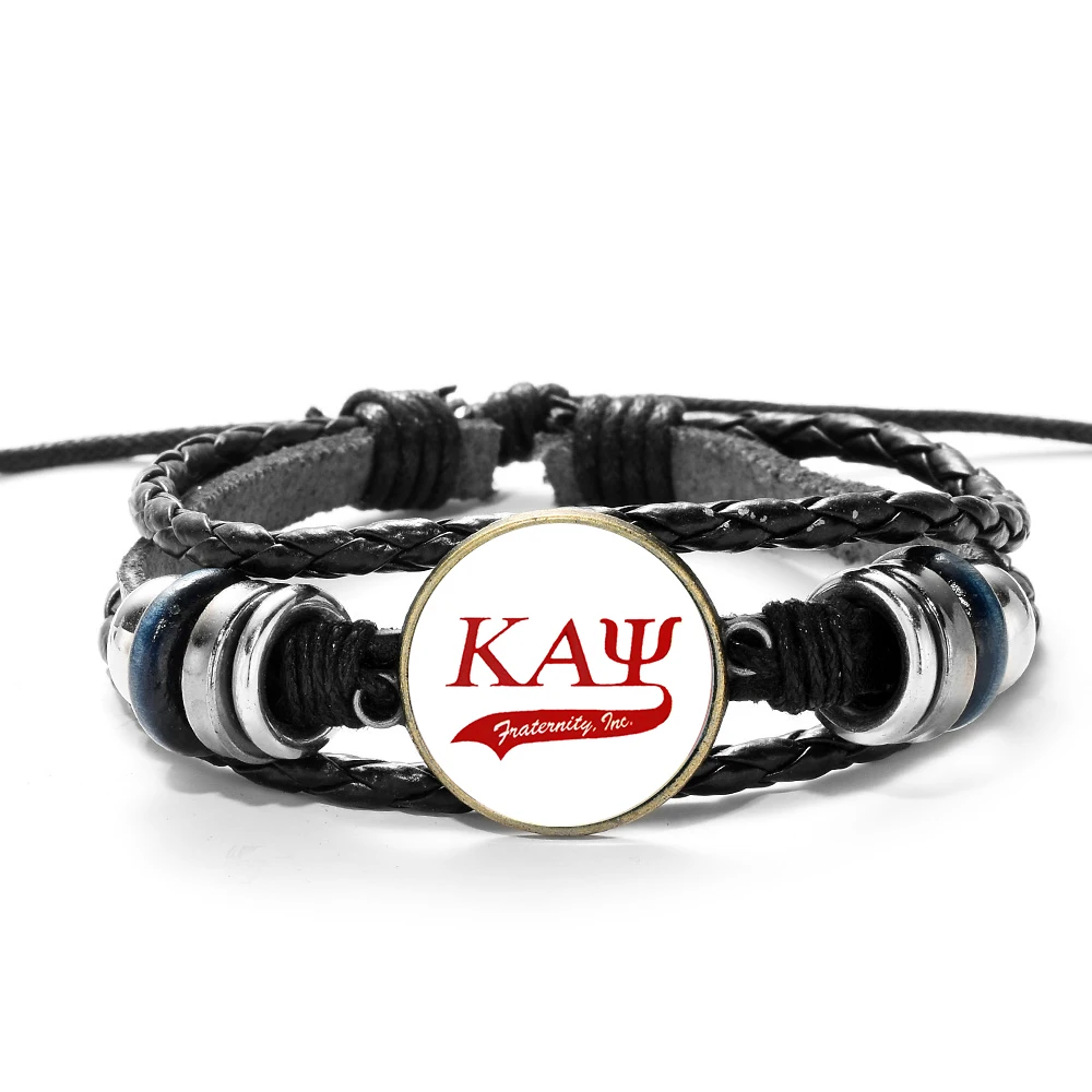 SONGDA cappaa Alpha Psi Fraternity KAP кожаный браслет Модный греческий Fraternit логотип печать стеклянный купол Шарм, мужской браслет ювелирные изделия