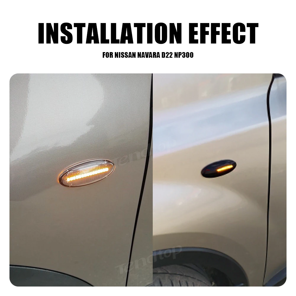 Динамический последовательный мигающий боковой габаритный фонарь для Nissan Navara D22