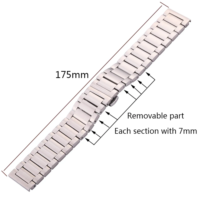 18mm 20mm 22mm Stainless Steel Watchbands For Gear S3 Galaxy Watch 3 41 45mm Bracelet Silver Metal Wrist Strap Band