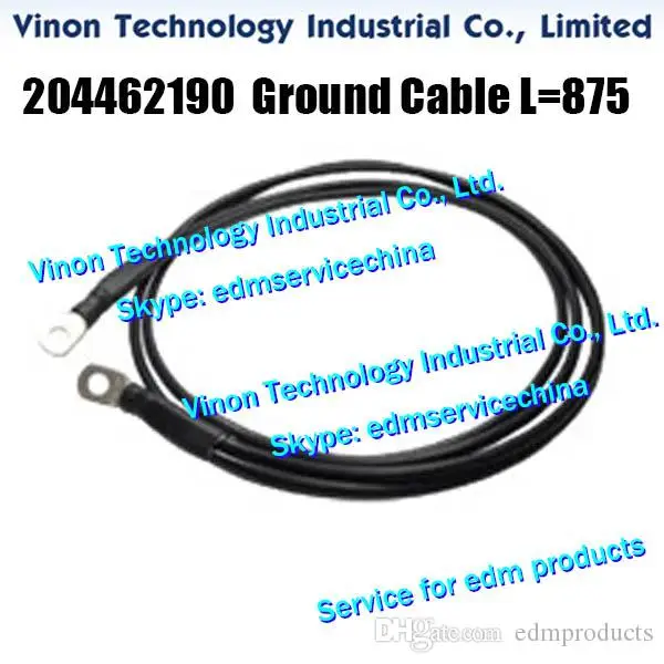 204462190 Lower Ground Cable L=875mm for ROBOFIL 4020,4020.1,4020SI. Charmilles 204.462.190,446.219.0 edm Lower Power Supply Cab