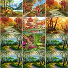 Картина по номерам на холсте, 40x50 см, без каркаса, пейзаж, природный лес и деревья, для домашнего декора