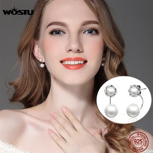 Серьги-капельки из серебра 925 пробы с имитацией жемчуга для женщин, роскошные европейские украшения CQE002, новый дизайн