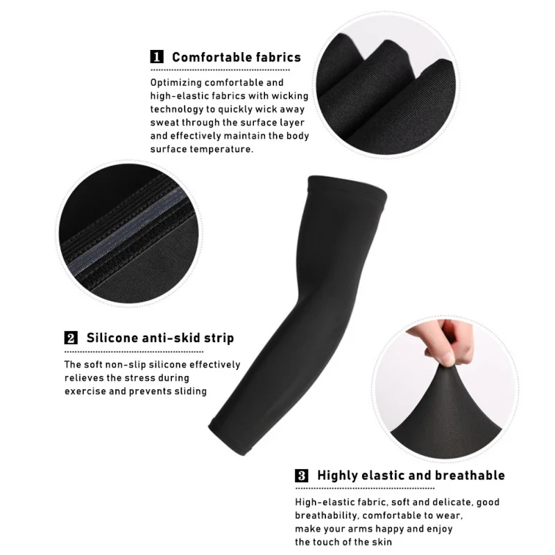 

Outdoor Compression Sports UV Sun Protection Men Nylon Armguards for Hide Tattoos Unisex Cooling Arm Sleeves Cover