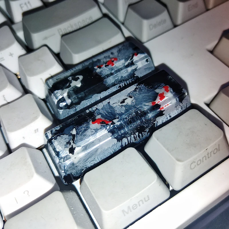 

Koi Fish Resin Keycap Backlit Keycaps for Cherry MX White Black 1U 2.25U 2.75U SA Space Bar Enter Key + Shift Key