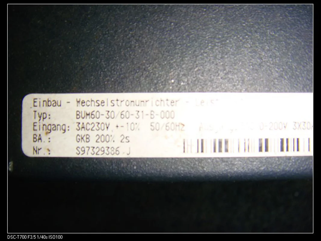 

BUM60-30/60-31-B-000 Baumuller AC Power Inverter Used