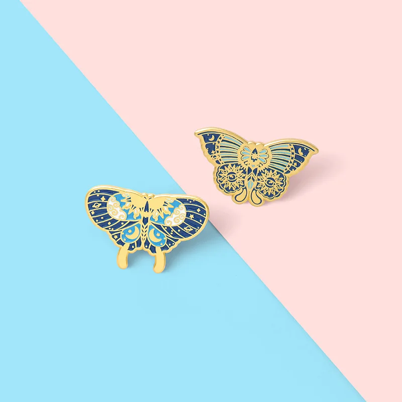 

Cartoon Punk Animal Golden Butterfly Enamel Brooch Creative Alloy Pins Badge Sweet Cute Accessories Woman Jewelry Gift For Kid