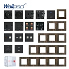 Wallpad, модульная алюминиевая панель с деревянной текстурой, настенная электрическая розетка, электрическая розетка, функциональная клавиша S6, Бесплатная комбинация