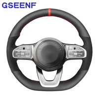 for mercedes benz a class w177 c class w205 e class w213 s class w222 2018 2020 car steering wheel cover suede wearable