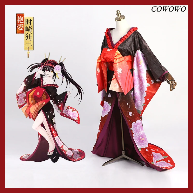 

Anime! Date A Live Tokisaki Kurumi Oiran Bathrobe Kimono Gorgeous Elegant Uniform Cosplay Costume Halloween Suit Free Shipping