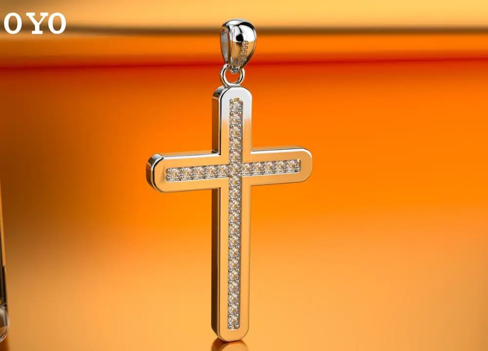 

Крест 999 серебро женский корейский Серебряный ювелирный кулон христианская простая пара кулон