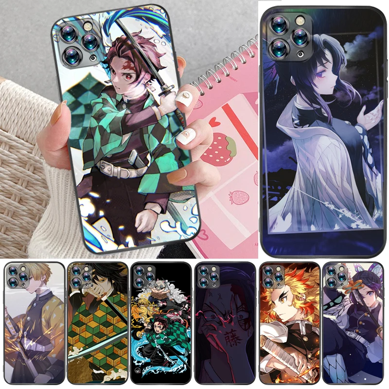 

Demon Slayer Kamado Tanjirou Kamado Nezuko Agatsuma Zenitsu Kimetsu No Yaiba Phone Case For iPhone XR XS Max Carcasa Cases