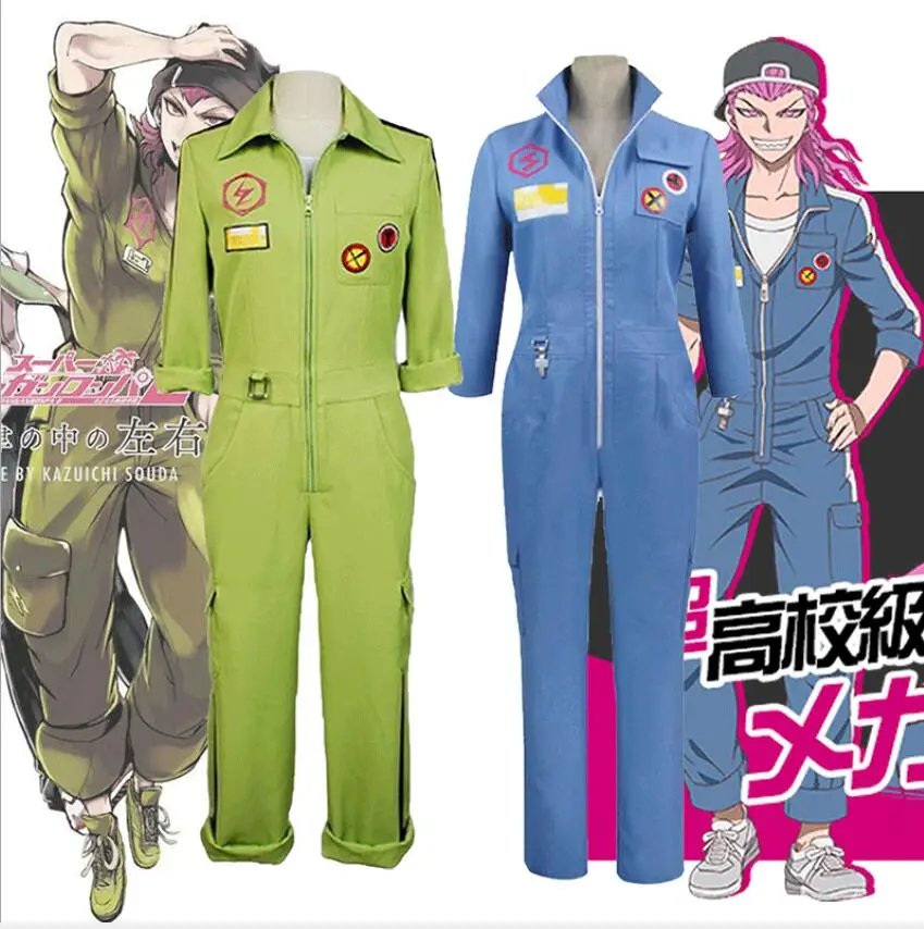 

Костюм для косплея супер данганронпа2 Kazuichi Souda Аниме Полный комплект наряд мужской женский мужской комбинезон костюмы на Хэллоуин для мужчи...