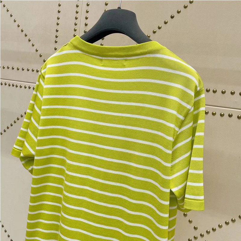 

Summer Women Fashion Striped Tshirt Short Sleeve O-Neck T-Shirts Casual Oversized T Shirt Femme 3 colour Tops