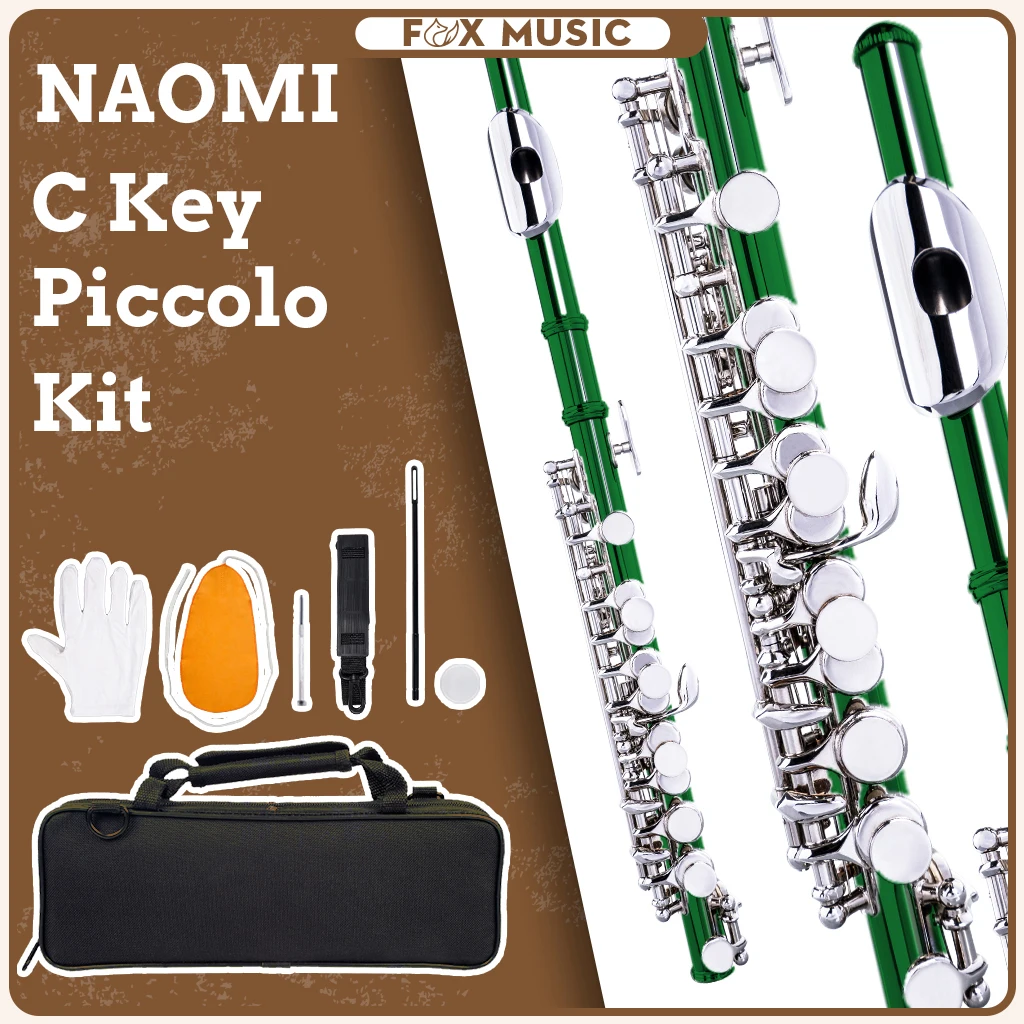 

Closed Hole C Key Cupronickel Piccolo High Quality Double Bladder Pads w/Carring Case+Tuning Rod+Cloth+Joint Grease+Gloves