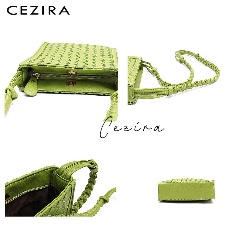 CEZIRA модная женская сумка из искусственной кожи ручной работы плетеная