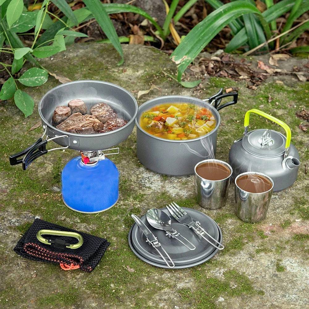 Набор походной посуды Портативная Алюминиевая кухонная посуда из сплава чайник