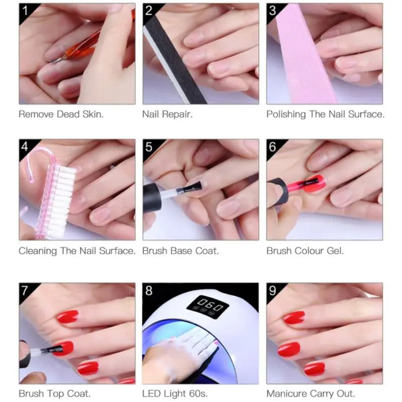 

Nail Extension Gel Kit Gel Builder with 36w UV LED Nail Lamp and Gorgeous French Manicure Kit