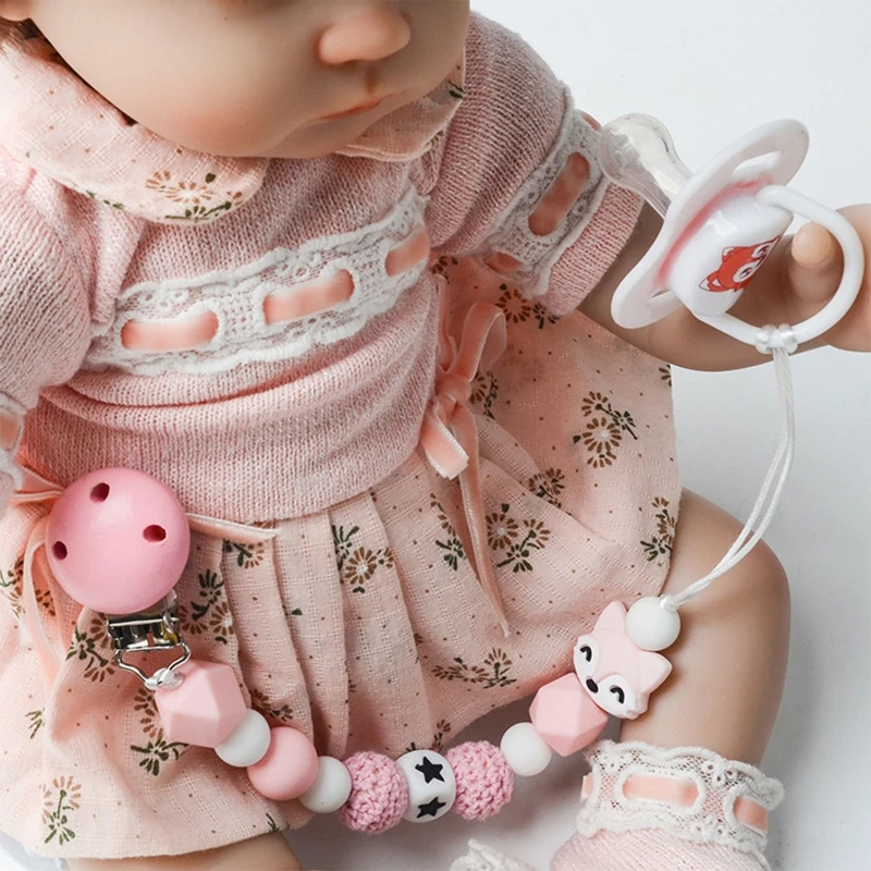 

Baby Pacifier Clip Nursing Soother Holder Silicone Beads Teether Chain Clip DIY Dummy Nipple Holder Leash Strap