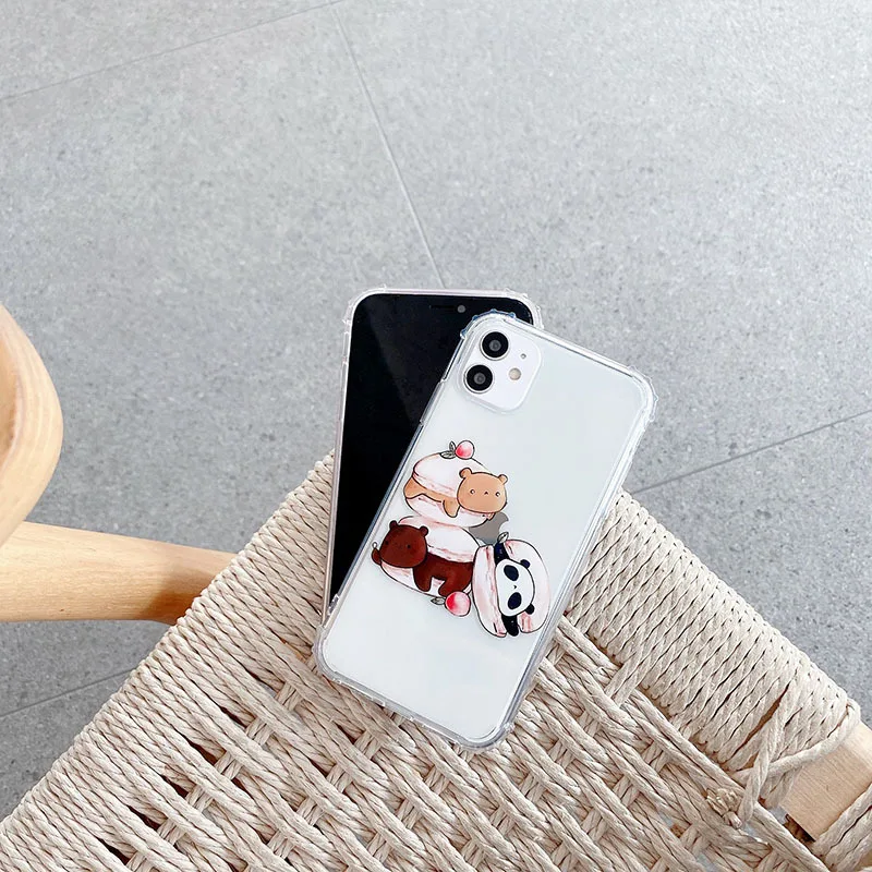 

For iPhone 12 11 Pro Max Cases Cute Strawberry Phone Case For iPhone X XR XS Max 7 8 Plus Bumper Silicone Back Cover