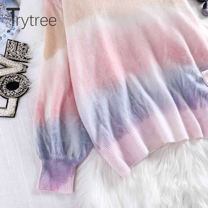 Женский трикотажный свитер Trytree повседневный пуловер с v-образным вырезом