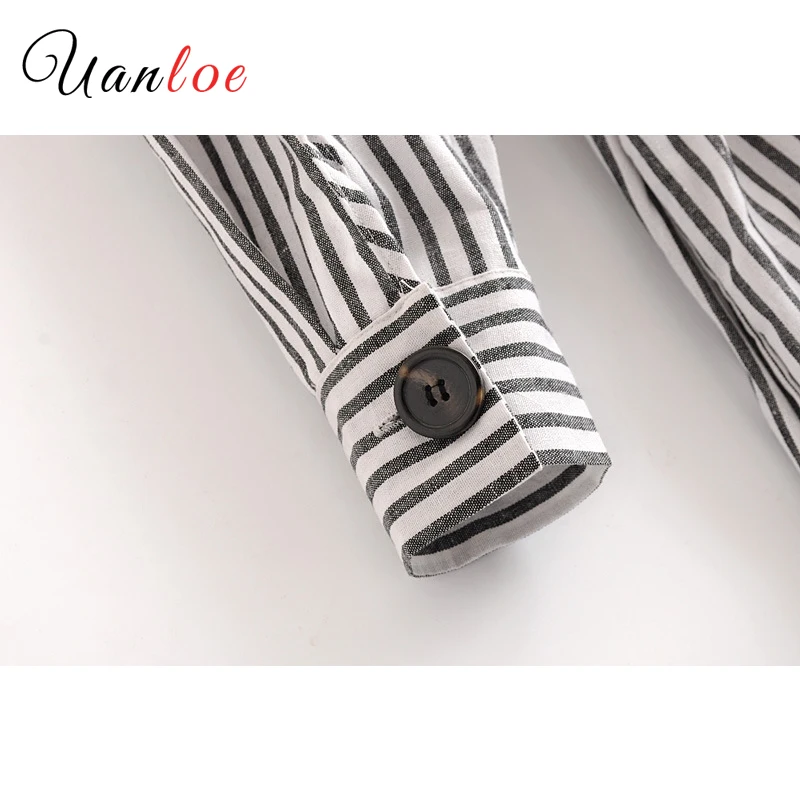 Женские базовые полосатые платья с карманами галстуком-бабочкой Длинный рукав