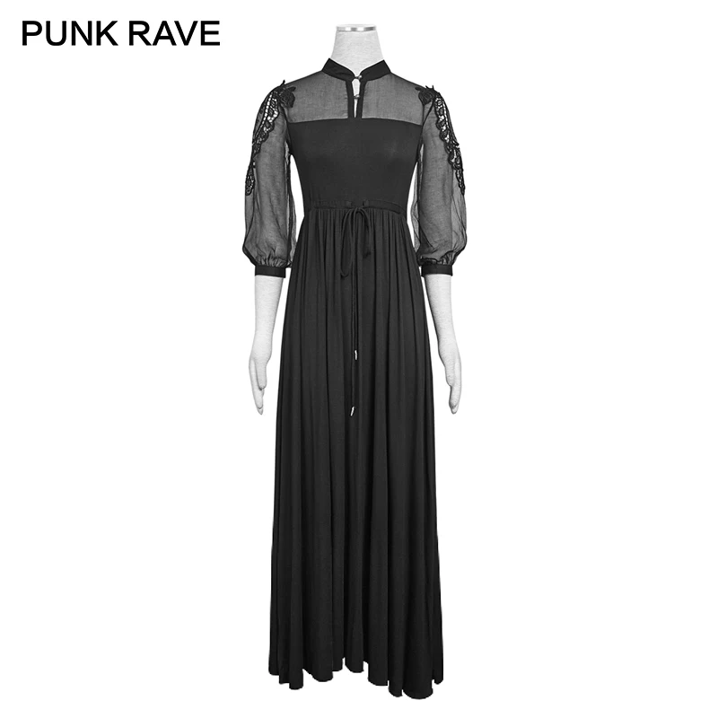Панк рейв Готический паутина кружева кисточка рукава платье сексуальные женские