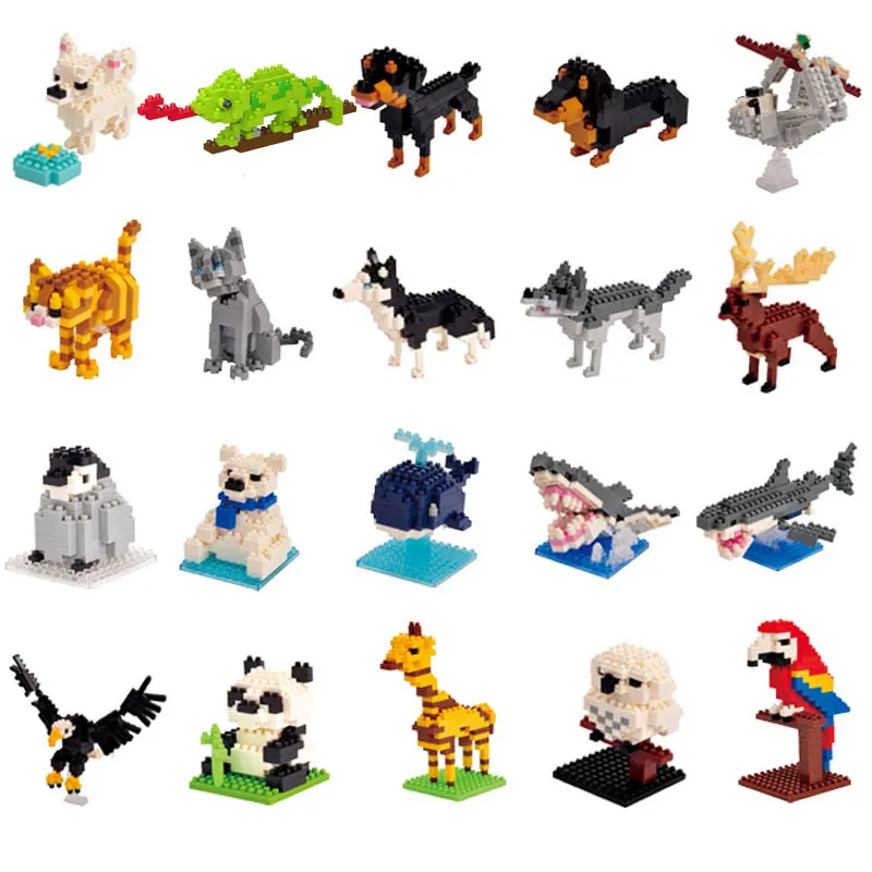Wisehawk Diamond Mini Building Blocks Animal Toys Bag   Chameleon Dog Cat Bird  Series for Children A1-B29