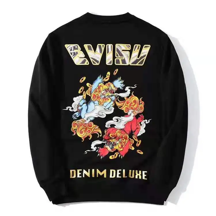 Аутентичный осенне-зимний мужской Повседневный свитер Evisu теплый дышащий Модный