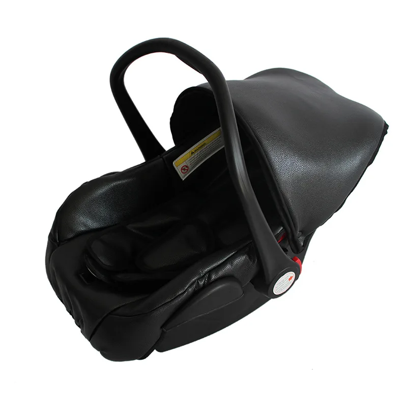 black car seat Роскошная Высокая детская коляска 2 в 1, прогулочная коляска для путешествий, для новорожденных, Европейское кожаное автомобильное кресло, коляска на колесиках, европейская налоговая - Цвет: black car seat