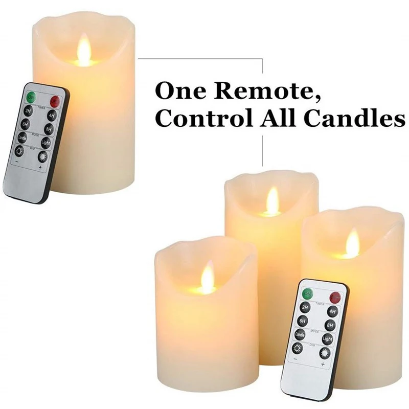 3 шт./лот светодиодные свечи с беспроводным пультом дистанционного управления